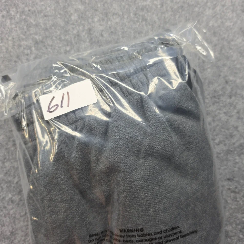 Adidas Mens Essentials Fleece Joggers Grey 3-Stripe Sweatpants Size M